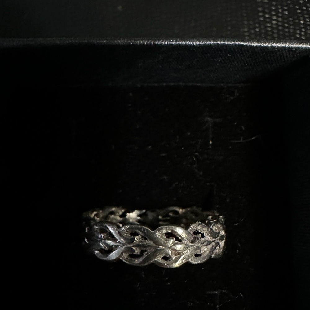Vintage Entwined Hearts Silver Ring
